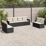  8-dijelni set vrtnih sofa od poliratana s jastucima crni | shoptok.hr
