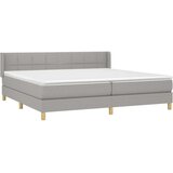 Box spring postelja z vzmetnico svetlo siva 200x200 cm blago, (20788993) | Shoptok.si