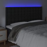  LED uzglavlje crno 160x5x118/128 cm od umjetne kože | shoptok.hr