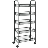  Kuhinjska kolica s 5 razina crna 46 x 26 x 105 cm željezna | shoptok.hr