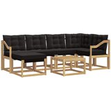 vidaXL Zunanja garnitura za sedenje z blazino 7 pcs Bela in črna, (5000281954) | Shoptok.si