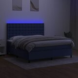  box spring s madracem LED plavi 160x200 cm od tkanine | shoptok.hr
