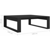  Stolić za kavu crni 100 x 100 x 35 cm od konstruiranog drva | Eponuda.ba