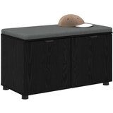  Klupa za hodnik s jastukom s policom Crni Hrast 80 x 38 x 46 cm | Eponuda.com