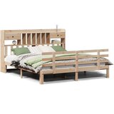 vidaXL Krevet s regalom za knjige bez madraca 180x200 cm od borovine | shoptok.hr