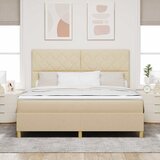  LED Box Spring Krevet s uzglavljem Krema 180 x 200 cm tkanina | shoptok.hr