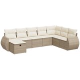 Maison Chic Seti vrtnega pohištva - Vrtna garnitura - Vrtni pohištvo set 8-delna z blazinami bež poli ratan, (21800092) | Shoptok.si
