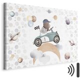  Slika - Galactic Races - A Bear Participating in Car Races Among Planets Clouds and Stars in Pastel Hues 60x40 Akustična | shoptok.hr