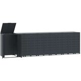 vidaXL Lopa za smetnjak za 6 smetnjakov antracitna 414x79x117 cm jeklo | Shoptok.si