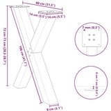  Noge za jedilno mizo v obliki črke X, 2 kosa, črne, 80 x (72-73) cm, jeklo, (22123588) | Shoptok.si