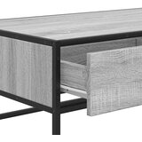 vidaXL Klubska mizica siva sonoma 100x50x35 cm inžen. les in kovina | Shoptok.si