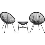 vidaXL 3-dijelni vrtni blagovaonski set od PVC ratana crni Cijene