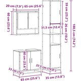 vidaXL 3-dijelni set kupaonskog namještaja boja smeđeg hrasta drveni | shoptok.hr