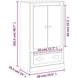  Visoka komoda bijela 60 x 35,5 x 103,5 cm od konstruiranog drva | shoptok.hr