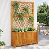 vidaXL Cvetlično korito z mrežo 100x32x165 cm trdna akacija | Shoptok.si