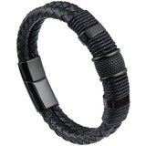 INF Punk tkana zapestnica iz usnjene vrvi iz nerjavečega jekla 19 cm, (21535767) | Shoptok.si