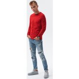 Ombre Majice z dolgimi rokavi Moška srajca dolgi rokavi (L138RED) pisana | Shoptok.si