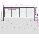  Vrtna vrata od mrežastog čelika 400x125 cm siva | shoptok.hr
