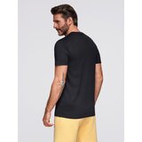 Ombre Men's knitted t-shirt with printed REGULAR cut - black | Shoptok.si