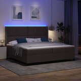  LED Box Spring Krevet Tamno smeđa 200 x 200 cm tkanina | shoptok.hr