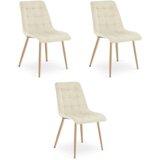  SPLIT stolica - svijetlo bež baršun / noge od hrasta x 3 | shoptok.hr