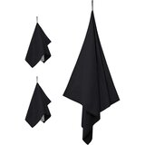 vidaXL Set sportskih ručnika 3 pcs Crna Polyester i Polyamid | shoptok.hr