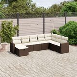  8-dijelni set vrtnih sofa s jastucima smeđi od poliratana Cijene