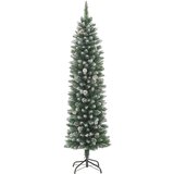 vidaXL Umetno vitko božično drevo med 300 LED Zelena in bela 180 cm | Shoptok.si