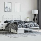  Metalni okvir za krevet s uzglavljem bijeli 140 x 190 cm | shoptok.hr