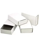 Prirodno bijela boja, ukrašiva kutija za šibice 55x35x15mm, pakiranje od 50 komada.