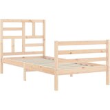  Posteljni okvir z vzglavjem 100x200 cm trden les | Shoptok.si