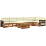 vidaXL Zunanja garnitura za sedenje z blazino 7 pcs Naravna in smetana, (5000281108) | Shoptok.si