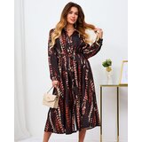 Resti Black and brown patterned women's maxi dress | Shoptok.si