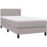  Okvir kreveta s oprugama i madrac svjetlosivi 90x200cm tkanina | shoptok.hr