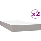  Box spring postelja z vzmetnico svetlo siva 200x200 cm blago, (20724073) | Shoptok.si