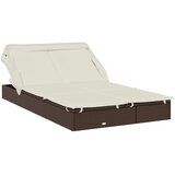 LEŽAJ za sunčanje za 2 osobe smeđi 213 x 118 x 97 cm poliratan | shoptok.hr