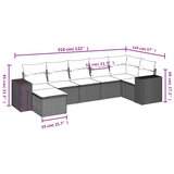  7-dijelni set vrtnih sofa od poliratana s jastucima smeđi | shoptok.hr