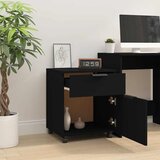  Mobilni ormarić za spise s kotačima crni 45 x 38 x 54 cm drveni | shoptok.hr