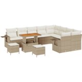 vidaXL set od 12 komada vrtnih sofa s jastučićima Bež Poli ratan Akacija | shoptok.hr