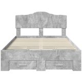  Okvir za krevet s uzglavljem Betonski sivi 120 x 190 cm | shoptok.hr