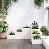 vidaXL Vrtna sadilica s 4 razine 80 5 x 79 x 36 cm bijela od borovine | shoptok.hr