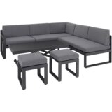 Molarem Home garnitura vrtne garniture - Kutna garnitura + 2 taburea + stol sivi + sivi jastuk Cijene