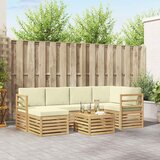  Set vanjskih sofa 7 pcs Bijela i krem Poliester | Eponuda.ba