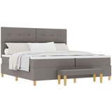 vidaXL Box Spring Krevet s Madracem i Klupom Taupe 200x200 cm Tkanina Cijene