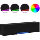 TV ormarić s LED rasvjetom Crni Hrast 165 x 34 x 40 cm | shoptok.hr