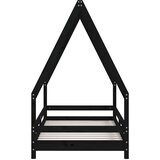  Okvir za dječji krevet crni 80 x 160 cm od masivne borovine | shoptok.hr