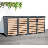  Westman - Spremište za 4 kante za smeće Lacina | 4x240L | Izgled antracit/drvo | 80x264x116 cm - BRANDED IN GERMANY | shoptok.hr
