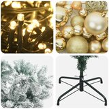  Obrnuto umjetno božićno drvce s granama 150 cm 150 LED lampica - 150 cm s LED-ima i zlatnim/bronzanim kuglicama | shoptok.hr