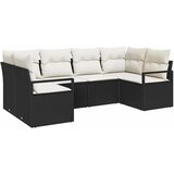 vidaXL Vrtna sedežna garnitura z blazino 6 pcs Črna in krem, (5000021271) | Shoptok.si