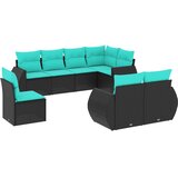 Vrtni set od 8 dijelova s jastucima, crni poliratan | shoptok.hr